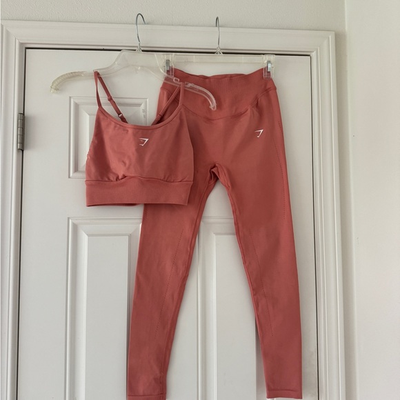 Gymshark Sweat Seamless Leggings and Bra top set size S Terracotta pink - Picture 6 of 12